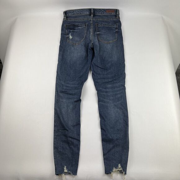 BLANKNYC Raw Hem Skinny Jeans Distressed Destroyed Mid-Rise Ankle The Bond 26 - Picture 13 of 13